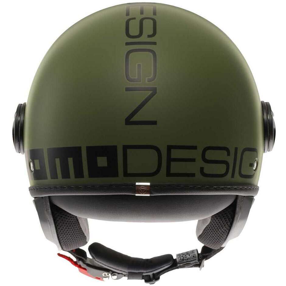 Casco Moto Jet Momo Design FGTR CLASSIC Mono Verde Militare Nero