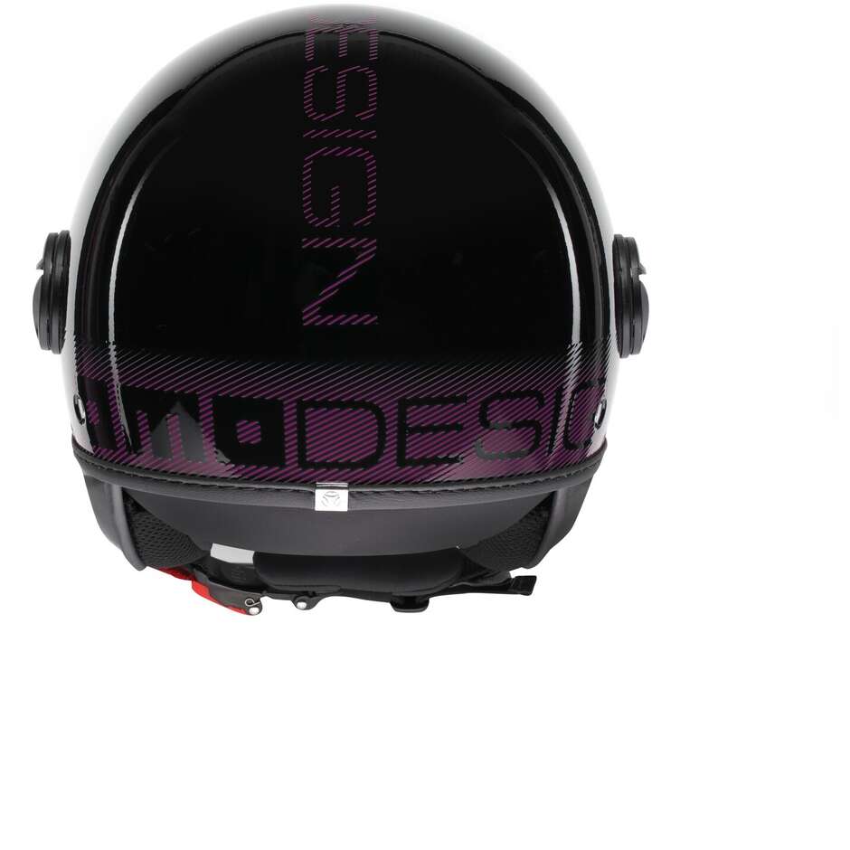 Casco Moto Jet Momo Design FGTR CLASSIC Stripes Black Fucsia