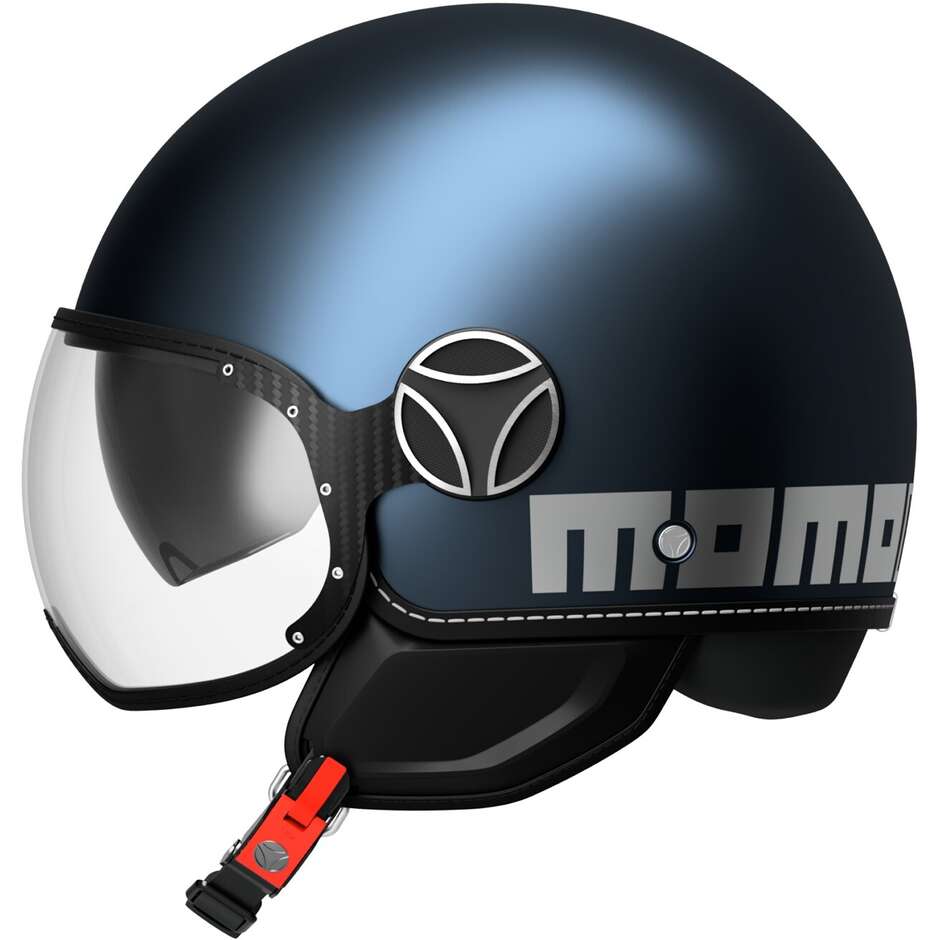 Casco Moto Jet Momo Design FGTR EVO Mono Avio Opaco Silver 