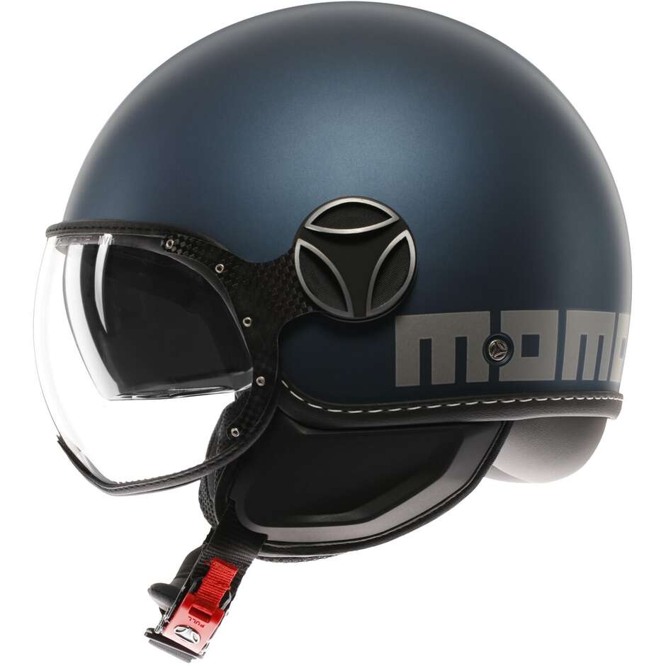 Casco Moto Jet Momo Design FGTR EVO Mono Avio Opaco Silver 
