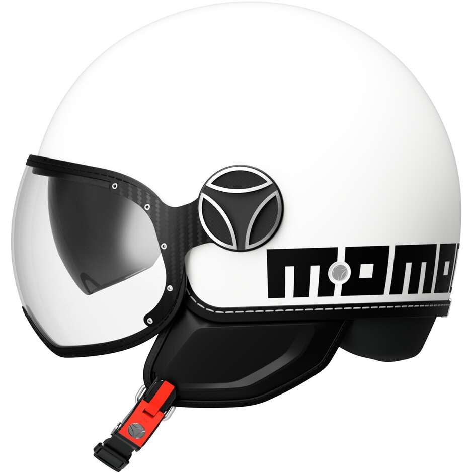 Casco Moto Jet Momo Design FGTR EVO Mono Bianco Quarzo Nero