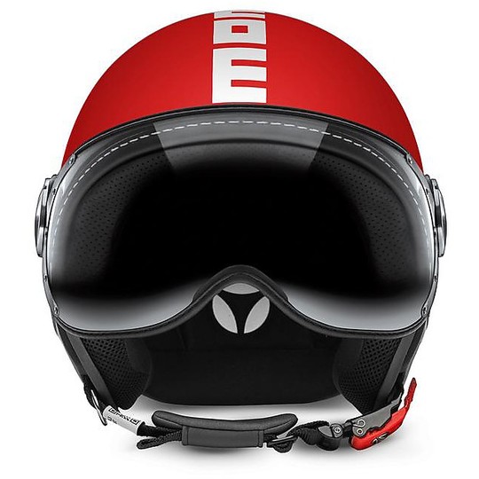 Casco Moto Jet Momo Design Figther Classic Rosso Frost 