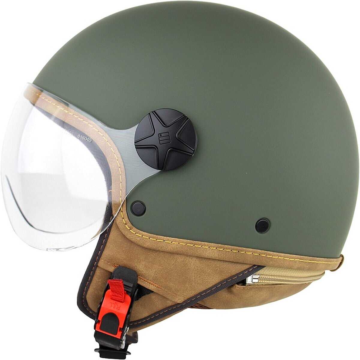 Casco Moto Jet Militare ANT Verde - Visiera Elicotterista, Omologato ECE 22.05 Taglia XL - Foto 2