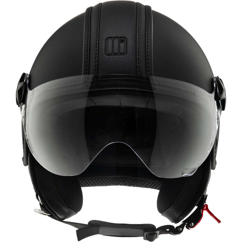 Casco Moto Jet Motocubo 722 TOP ANT Pelle Visiera Elicotterista Nero (22.06)