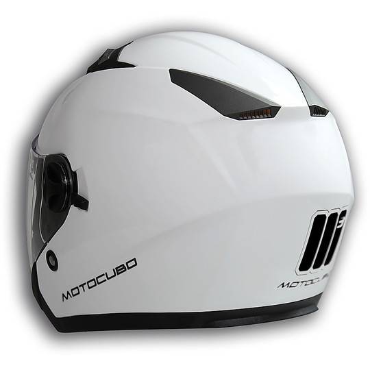 Casco Moto Jet Motocubo Jet Sun Evo Bianco Vision Doppia Visiera
