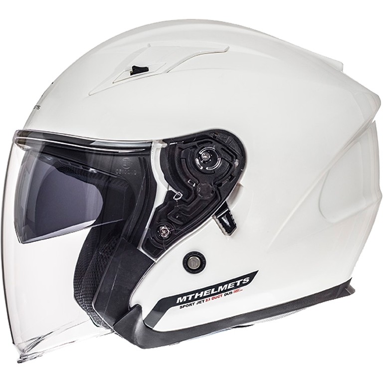 Casco Moto Jet MT Helmets Avenue SV Solid Bianco Lucido