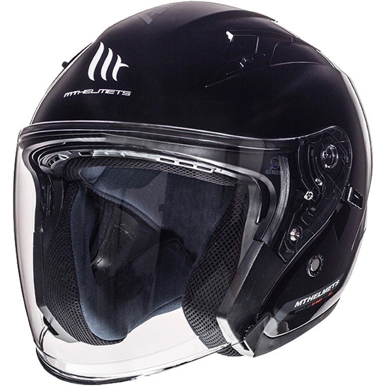 Casco Moto Jet MT Helmets Avenue SV Solid Nero Lucido