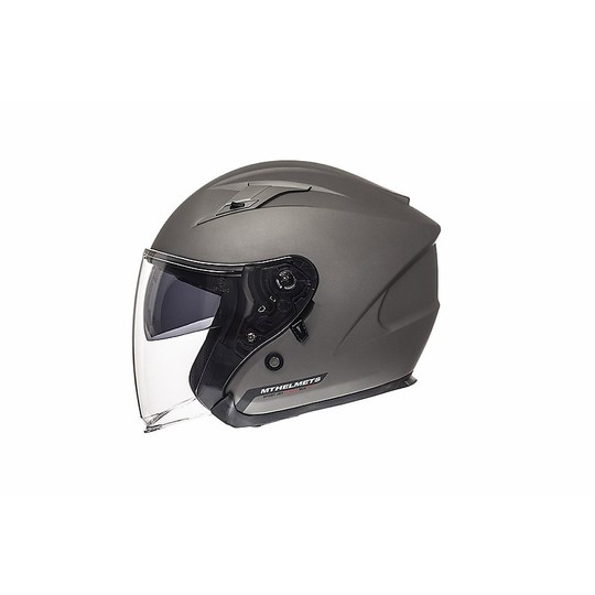 Casco Moto Jet MT Helmets Avenue SV Solid Titanio Opaco