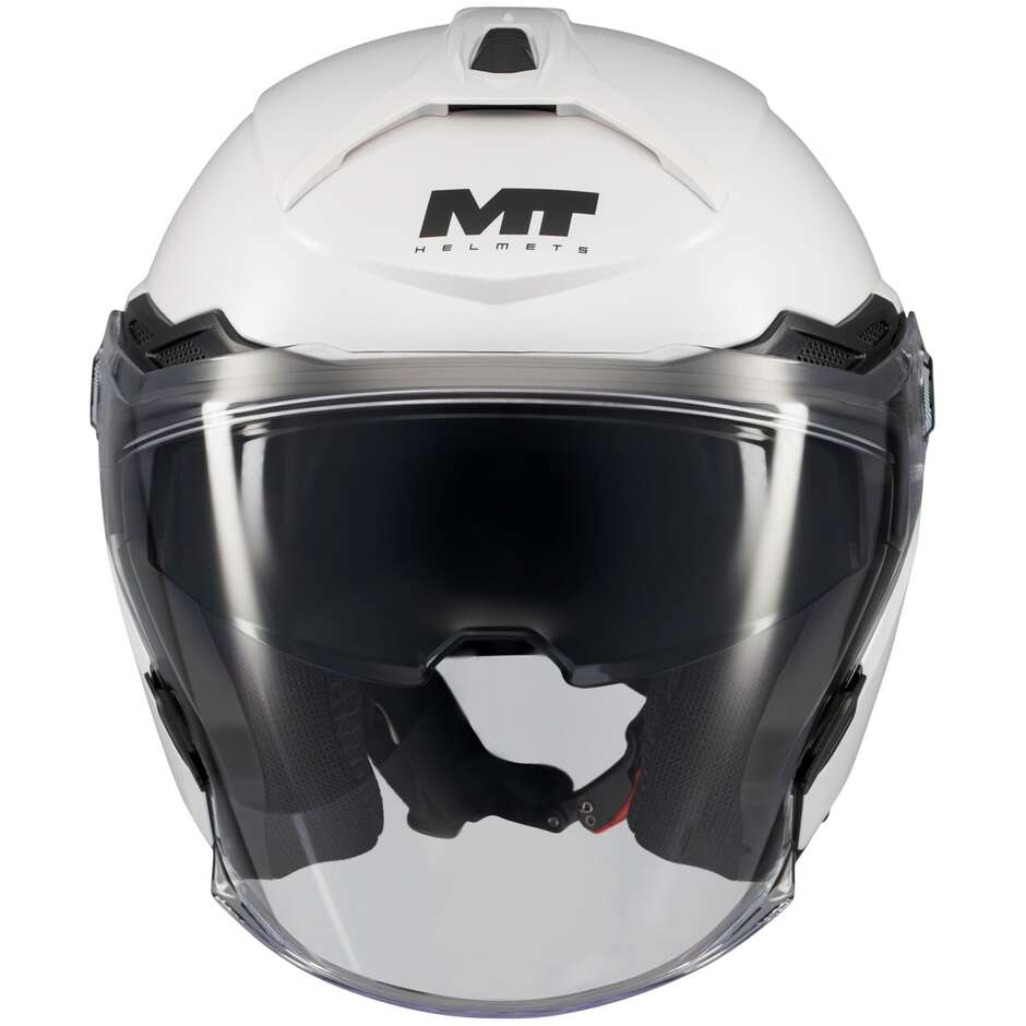 Casco Moto Jet Mt Helmets COSMO SV PURE A0 Bianco Lucido