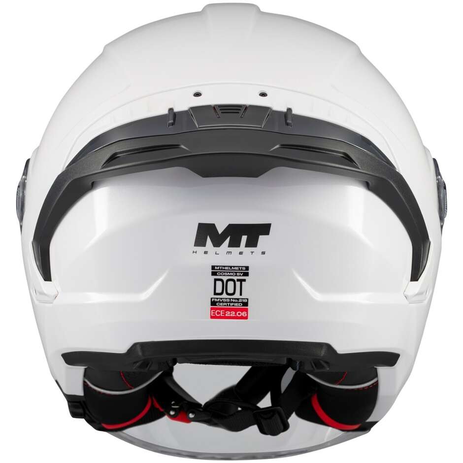 Casco Moto Jet Mt Helmets COSMO SV PURE A0 Bianco Lucido