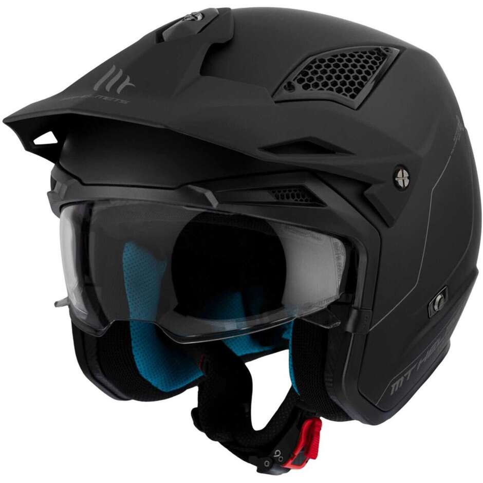 Casco Moto Jet Mt Helmets DISTRICT SV S PURE A1 Nero Opaco