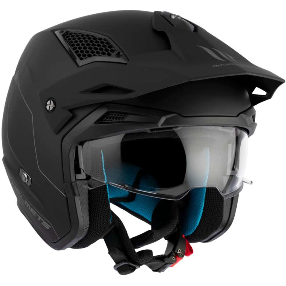 Casco Moto Jet Mt Helmets DISTRICT SV S SOLID A1 Nero Lucido