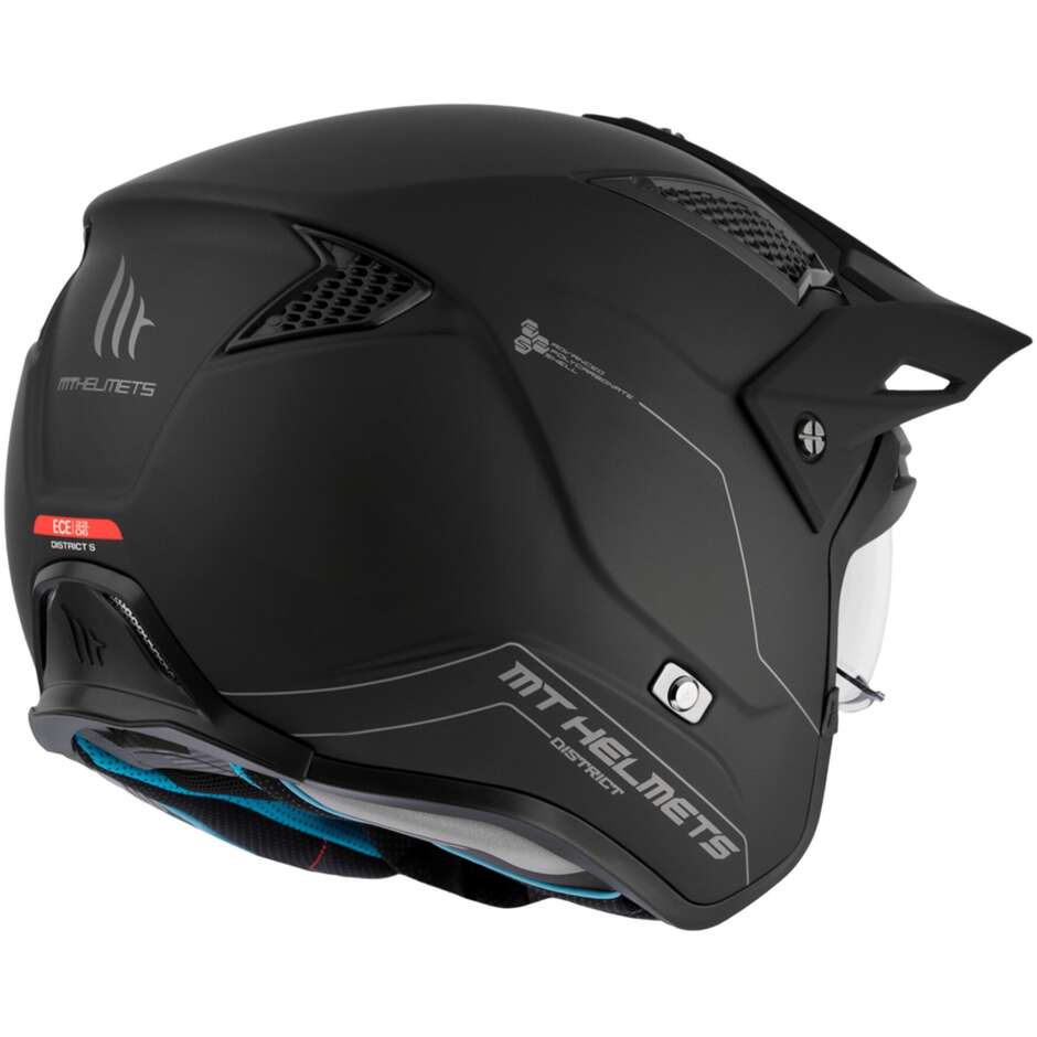 Casco Moto Jet Mt Helmets DISTRICT SV S SOLID A1 Nero Lucido