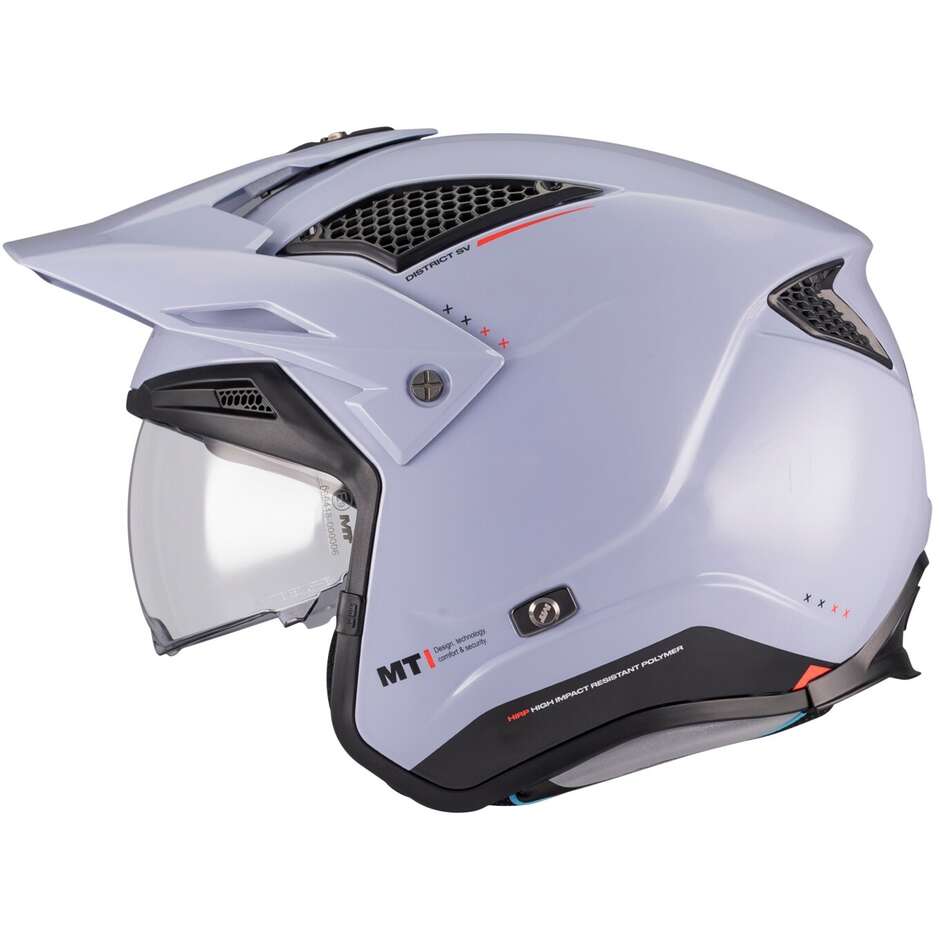 Casco Moto Jet Mt Helmets DISTRICT SV S SOUL C17 Grigio Lucido