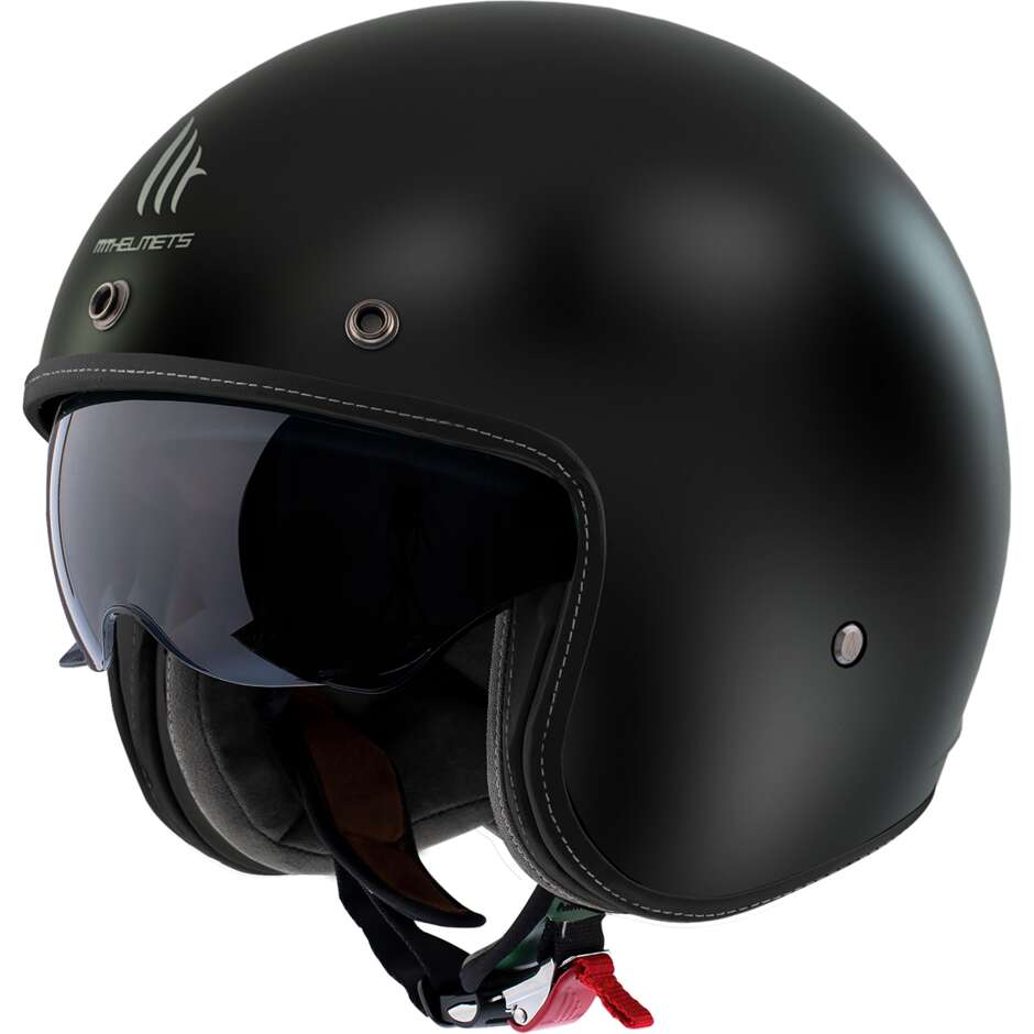 Casco Moto Jet MT Helmets LE MANS 2 SV S Solid A1 Nero Lucido