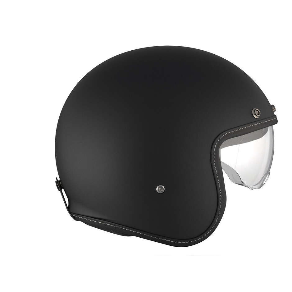Casco Moto Jet MT Helmets LE MANS 2 SV S Solid A1 Nero Opaco