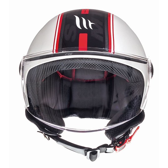 Casco Moto Jet MT Helmets STREET Entire D1 Bianco Rosso