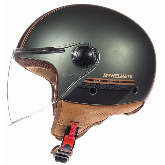 Casco Moto Jet MT Helmets STREET Entire I2 Verde Opaco
