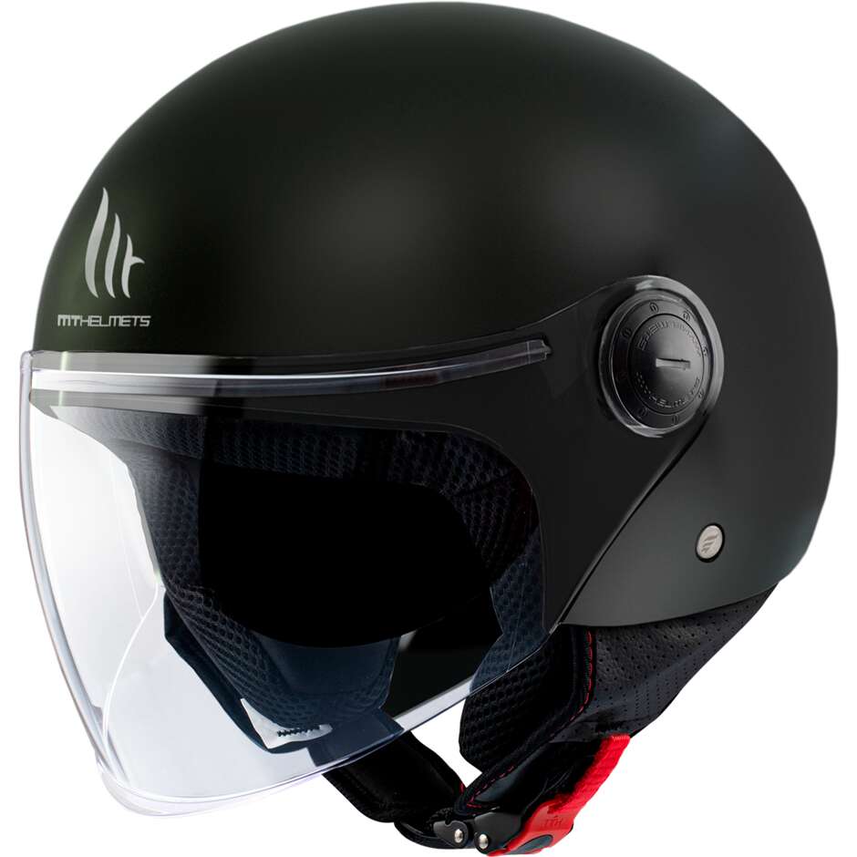 Casco Moto Jet Mt Helmets STREET S Solid A1 Nero Lucido 22.06
