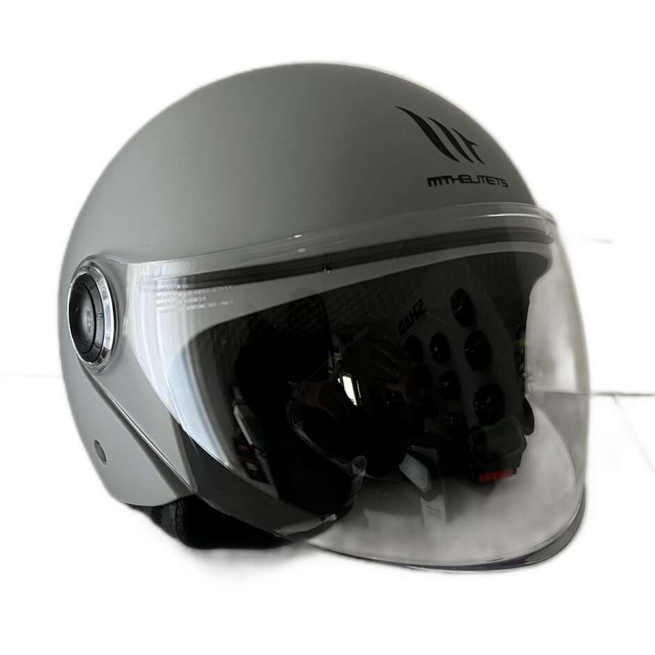 Casco Moto Jet Mt Helmets STREET S Solid A12 Grigio Opaco 22.06