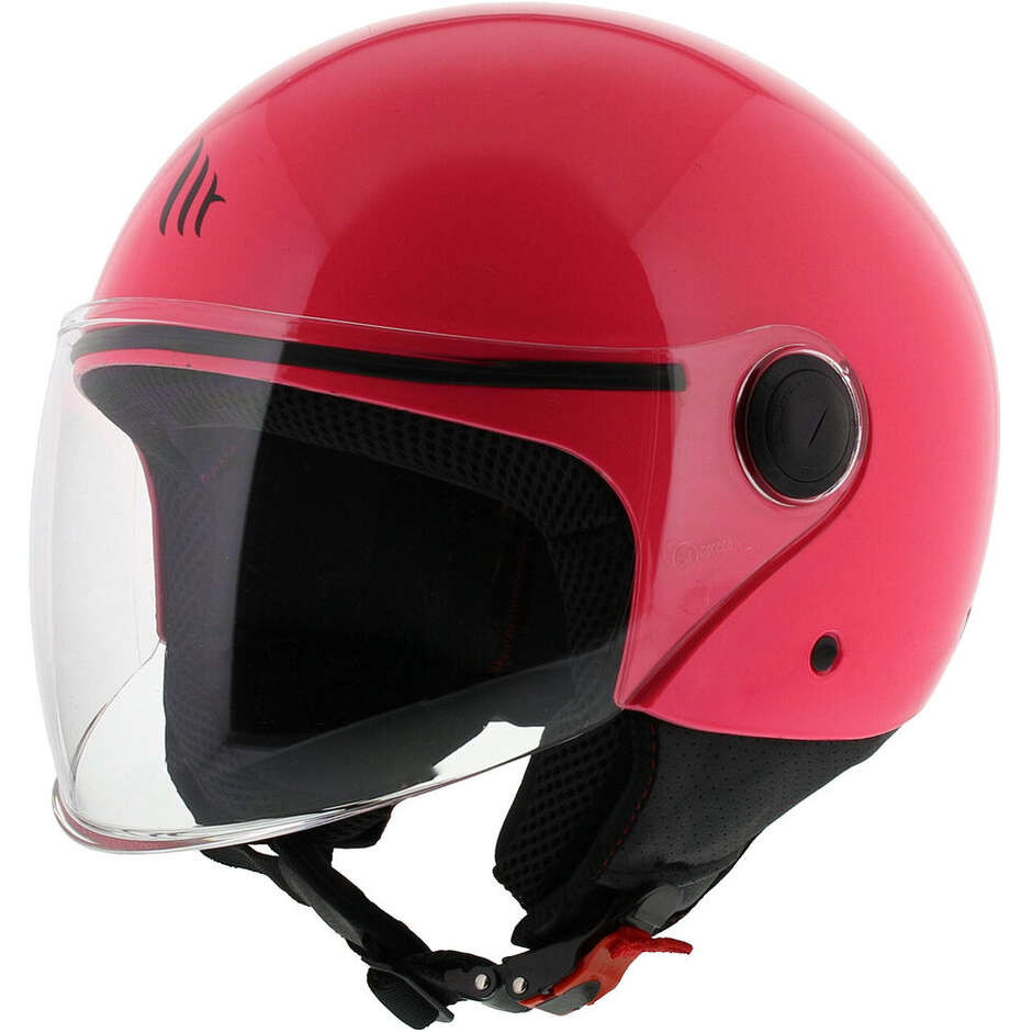 Casco Moto Jet Mt Helmets STREET S Solid A8 Rosa Lucido 22.06