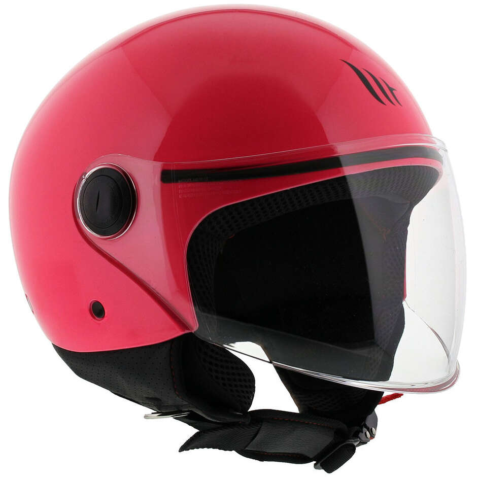Casco Moto Jet Mt Helmets STREET S Solid A8 Rosa Lucido 22.06