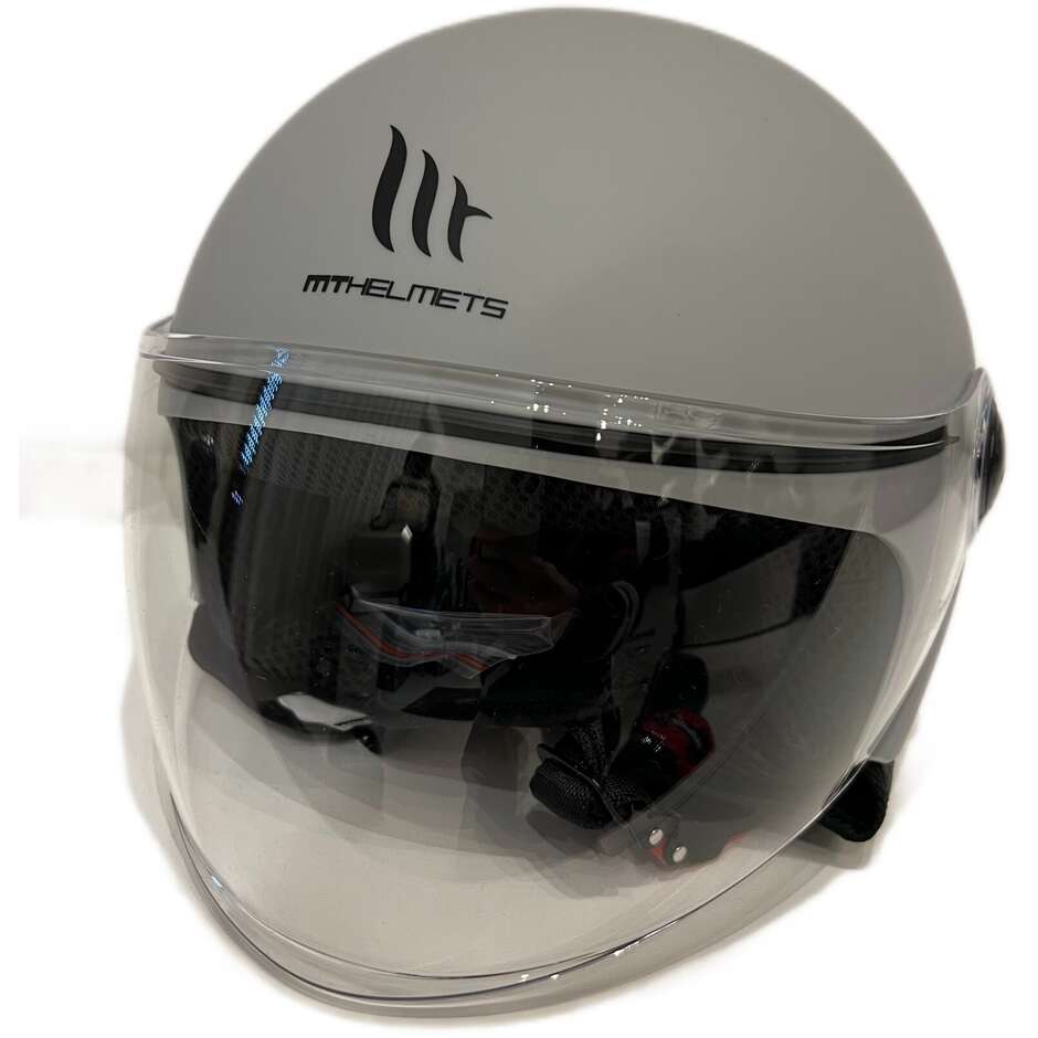 Casco Moto Jet MT Helmets STREET Solid A12 Grigio Opaco