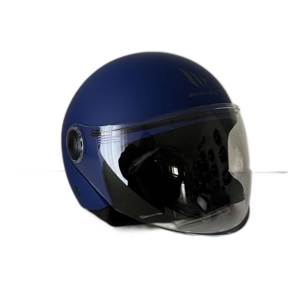 Casco Moto Jet MT Helmets STREET Solid A7 Blu Opaco