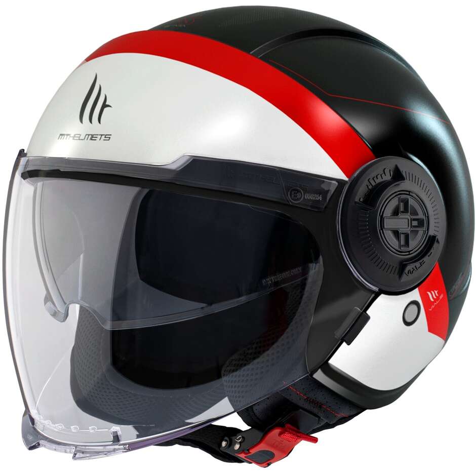 Casco Moto Jet Mt Helmets VIALE SV S 68 UNIT A5 Rosso Opaco