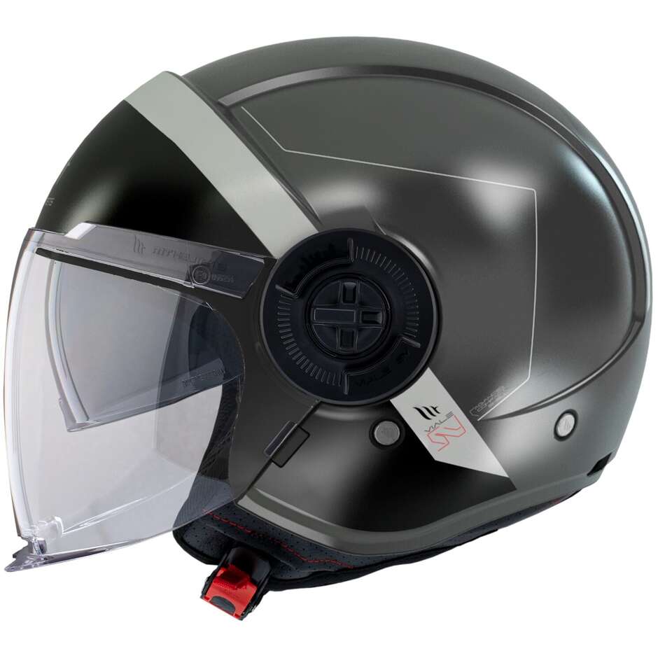 Casco Moto Jet Mt Helmets VIALE SV S 68 UNIT D2 Grigio Opaco