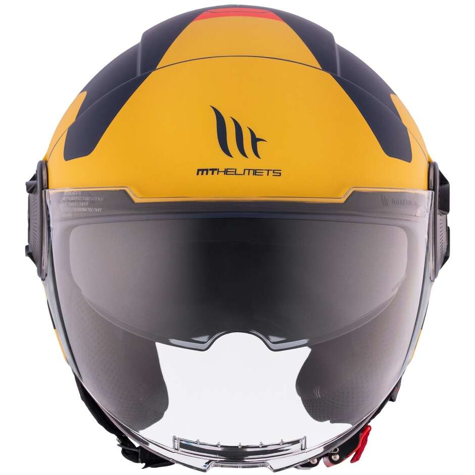Casco Moto Jet Mt Helmets VIALE SV S BETA D3 Giallo Opaco