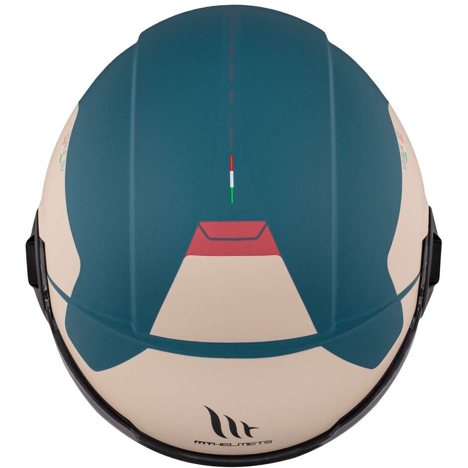 Casco Moto Jet Mt Helmets VIALE SV S BETA E7 Azzurro Opaco