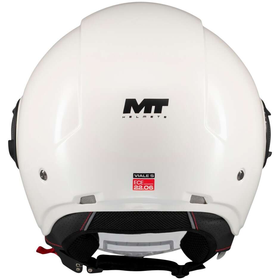 Casco Moto Jet Mt Helmets VIALE SV S PURE A0 Bianco Lucido