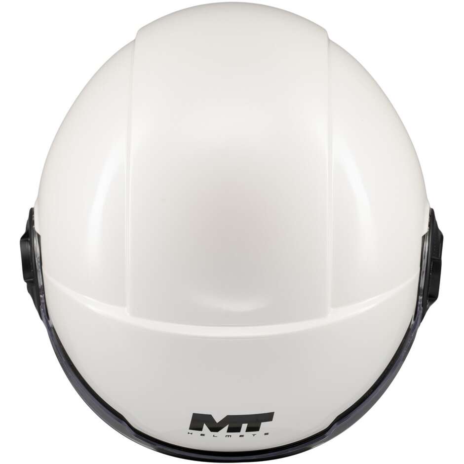 Casco Moto Jet Mt Helmets VIALE SV S PURE A0 Bianco Lucido