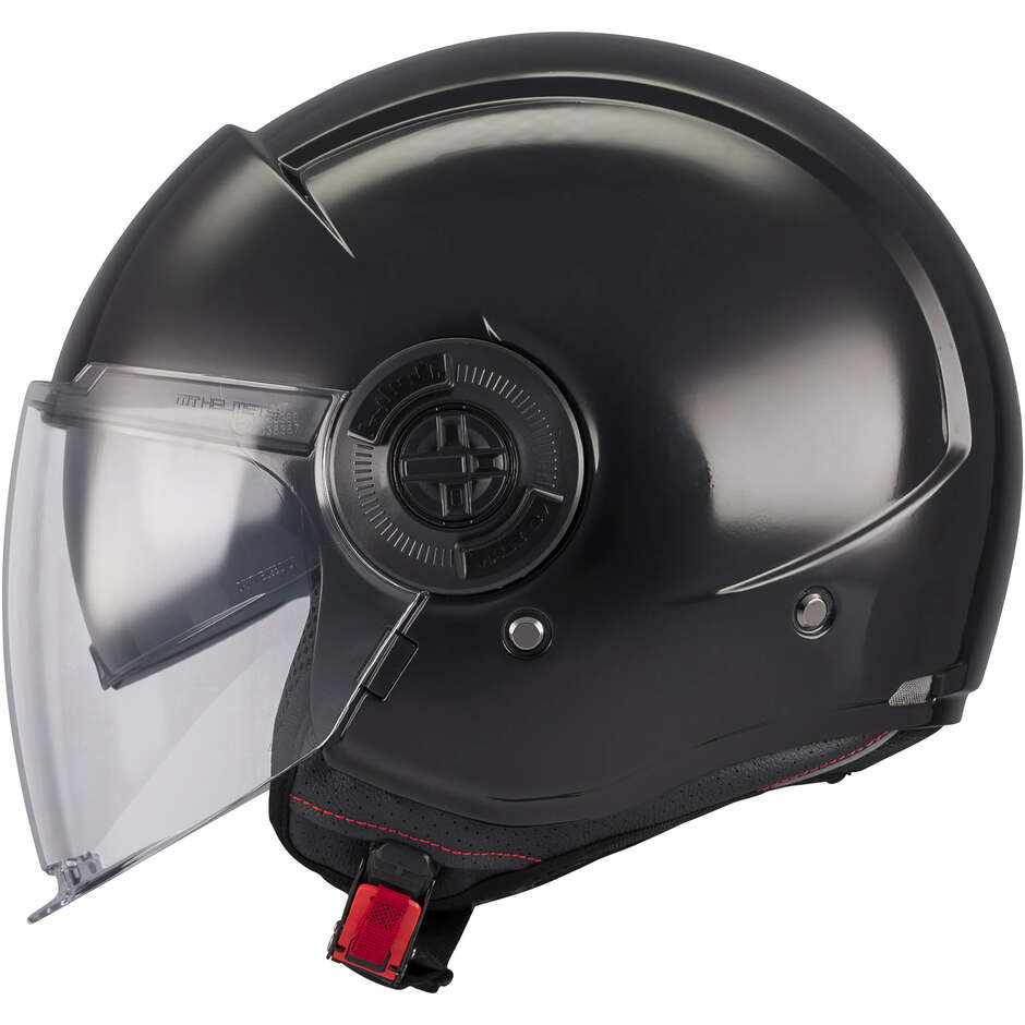 Casco Moto Jet Mt Helmets VIALE SV S PURE A1 Nero Lucido