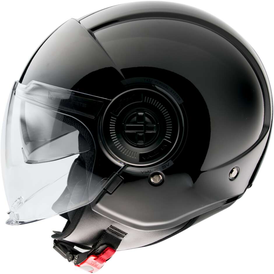 Casco Moto Jet Mt Helmets VIALE SV S SOLID A1 Lucido Nero