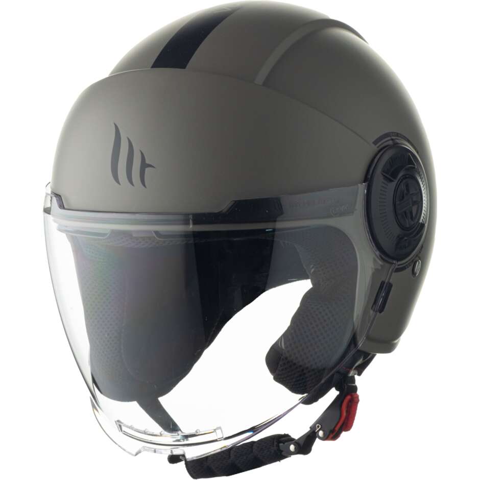 Casco Moto Jet Mt Helmets VIALE SV S SOLID A12 Grigio Opaco