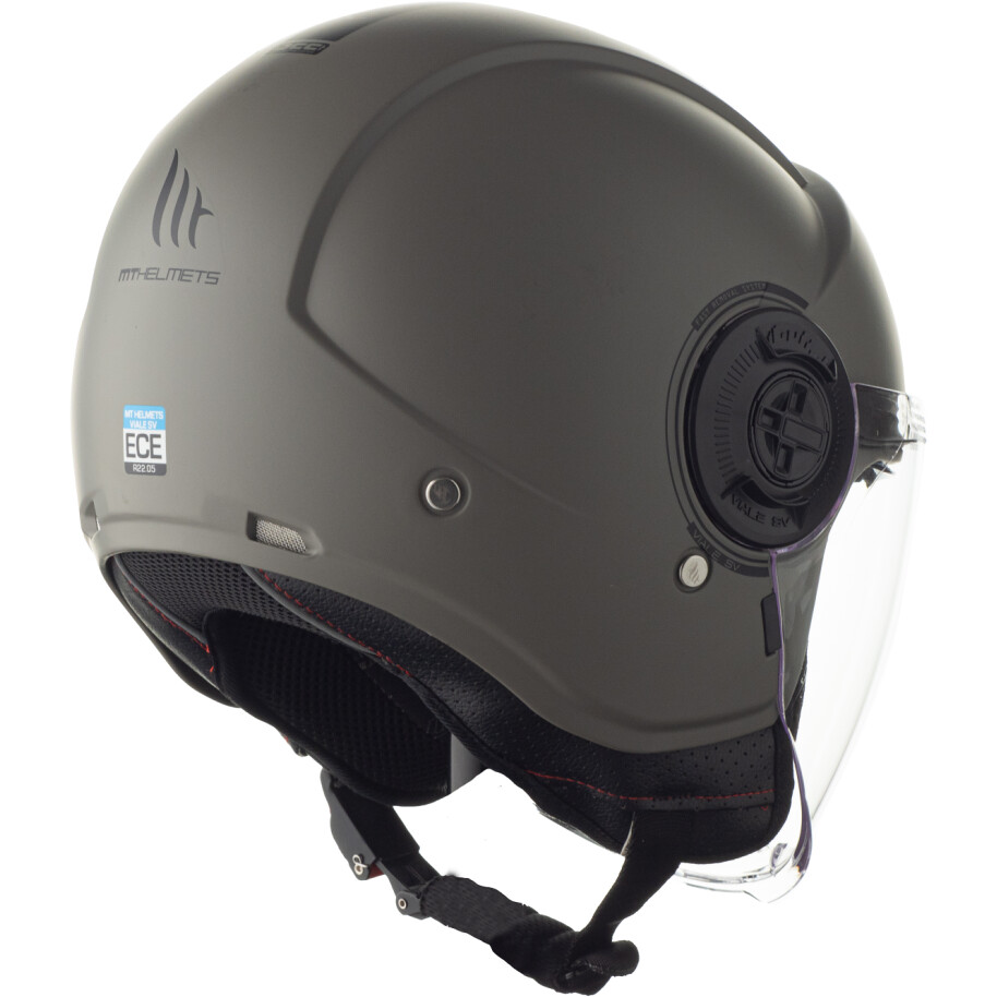 Casco Moto Jet Mt Helmets VIALE SV S SOLID A12 Grigio Opaco