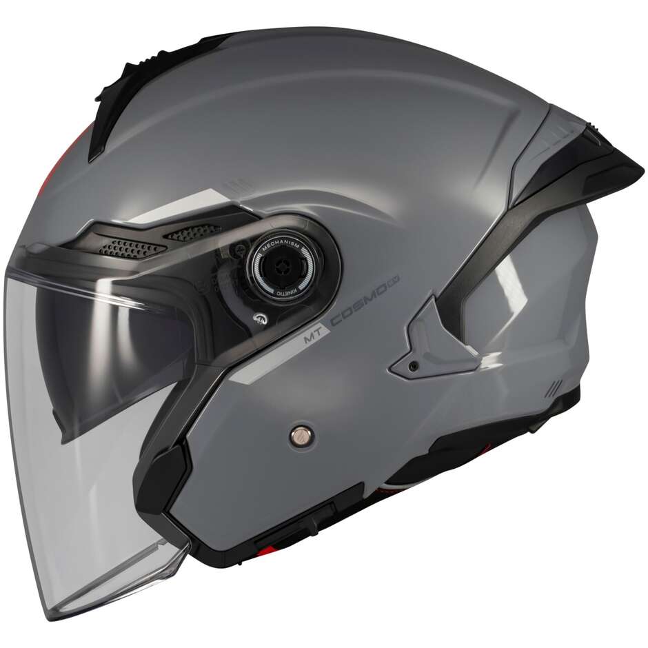Casco Moto Jet MT Helmetss COSMO SV SOLID A2 Lucido Grigio