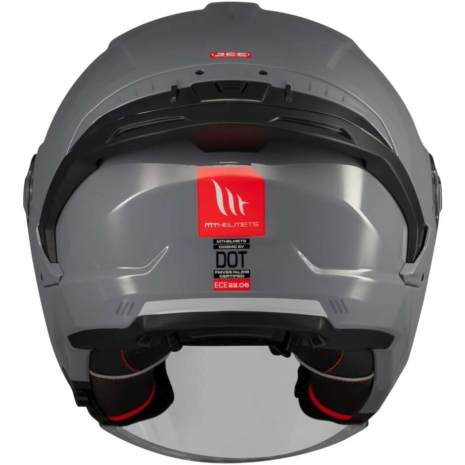 Casco Moto Jet MT Helmetss COSMO SV SOLID A2 Lucido Grigio