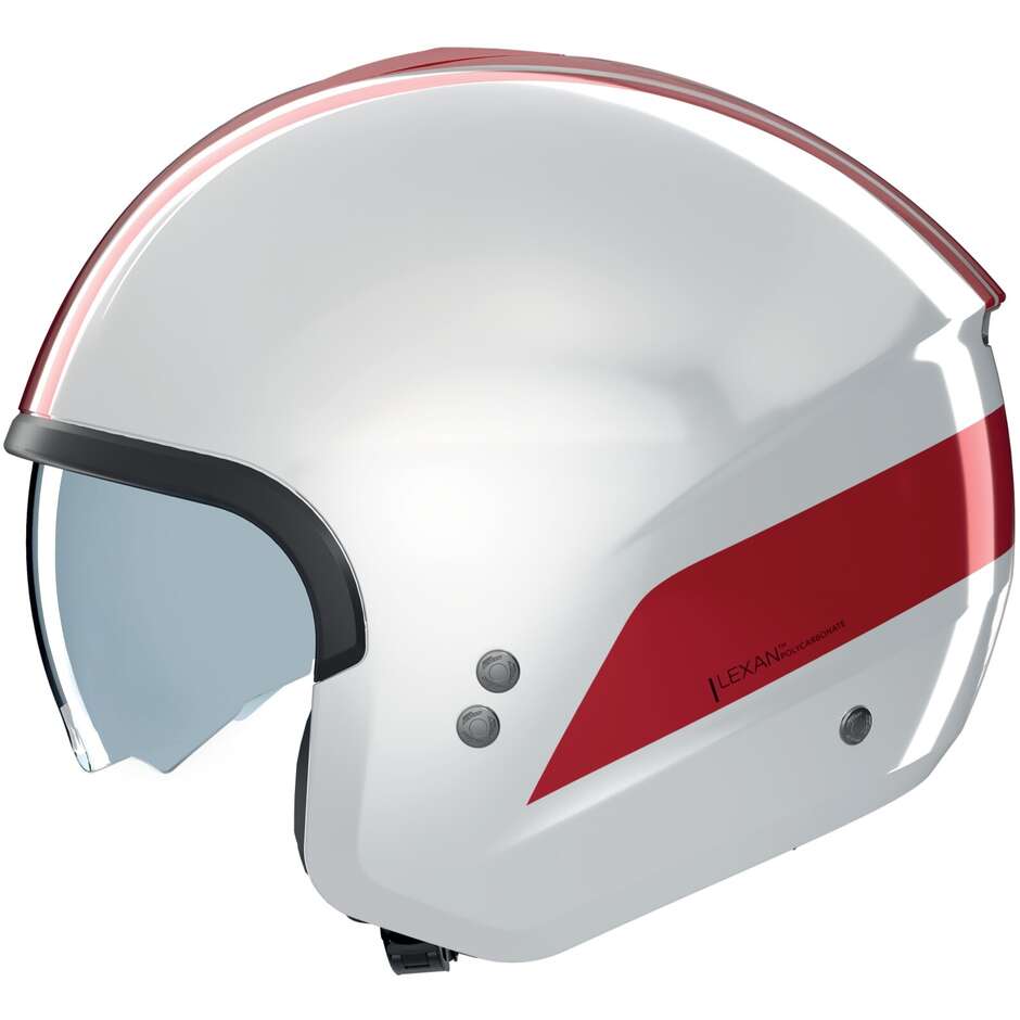 Casco Moto Jet Nolan N20-2 DOLCE VITA 347 bianco Rosso Lucido