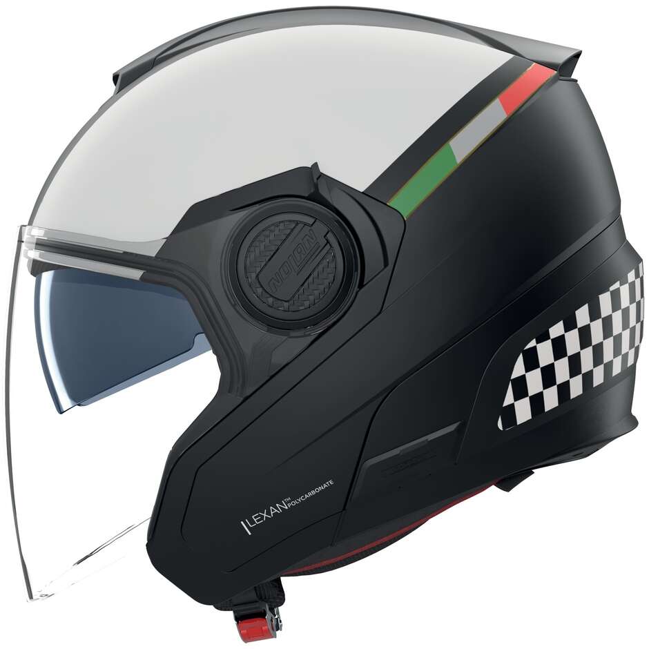 Casco Moto Jet Nolan N40-5 06 BELLAVISTA 341 Nero Bianco Scacchi Opaco