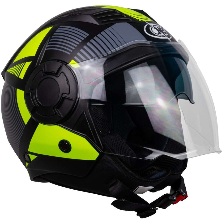 Casco Moto Jet One ALFA 2.0 Nero Giallo Fluo 