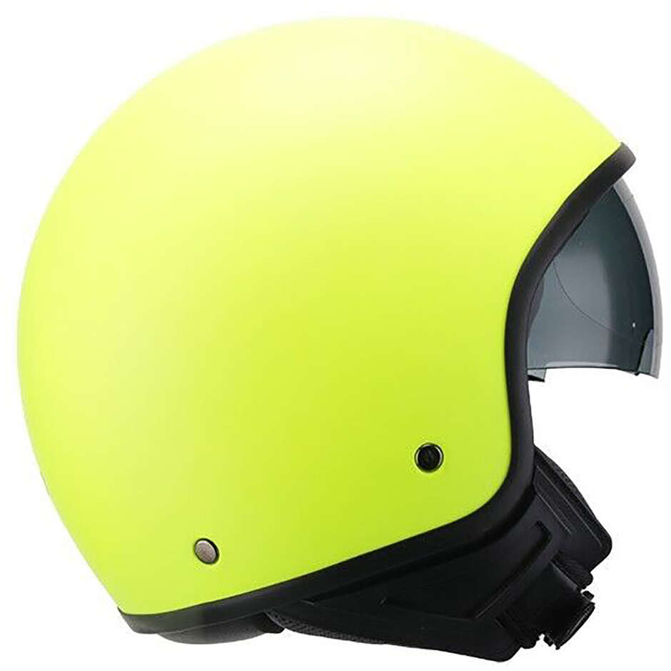 Casco Moto Jet One Con Visierino Fumè Beta Giallo Opaco
