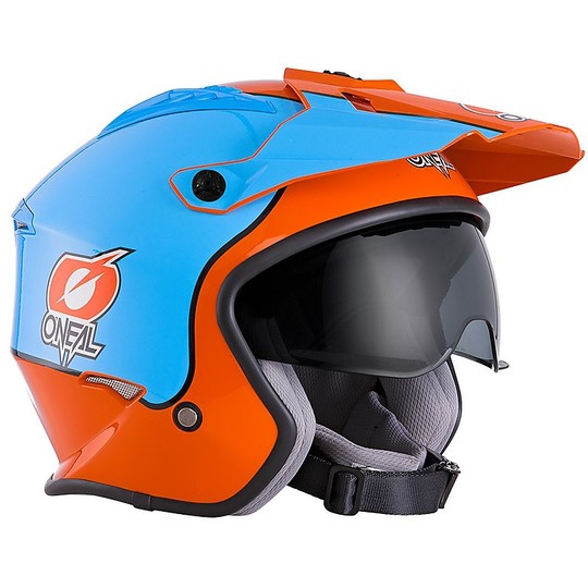 Casco Moto Jet Oneal Volt Con Visierino GULF Arancio Blu