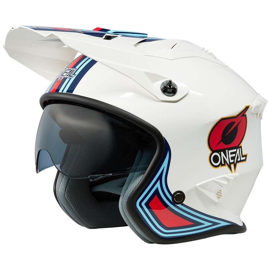 Casco Moto Jet Oneal VOLT Helmet MN1 Bianco Rosso Blu