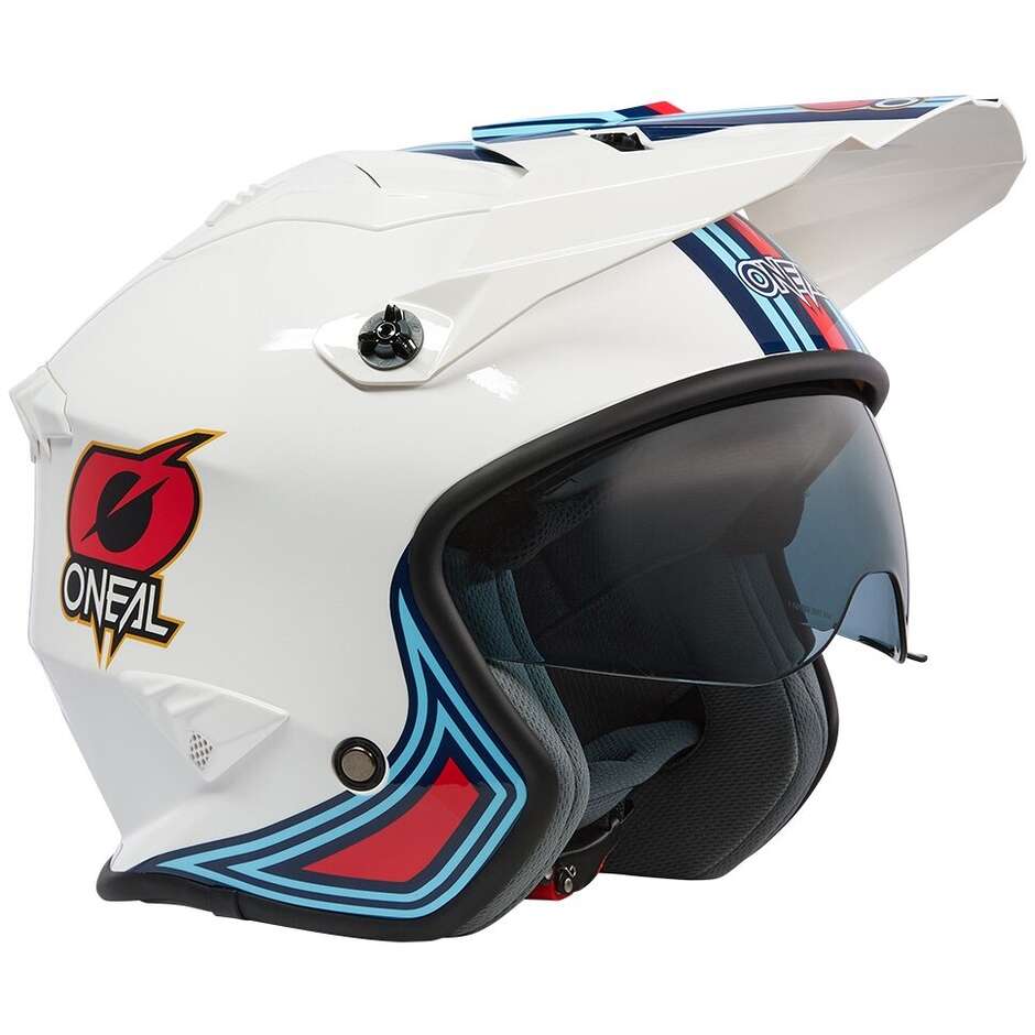 Casco Moto Jet Oneal VOLT Helmet MN1 Bianco Rosso Blu