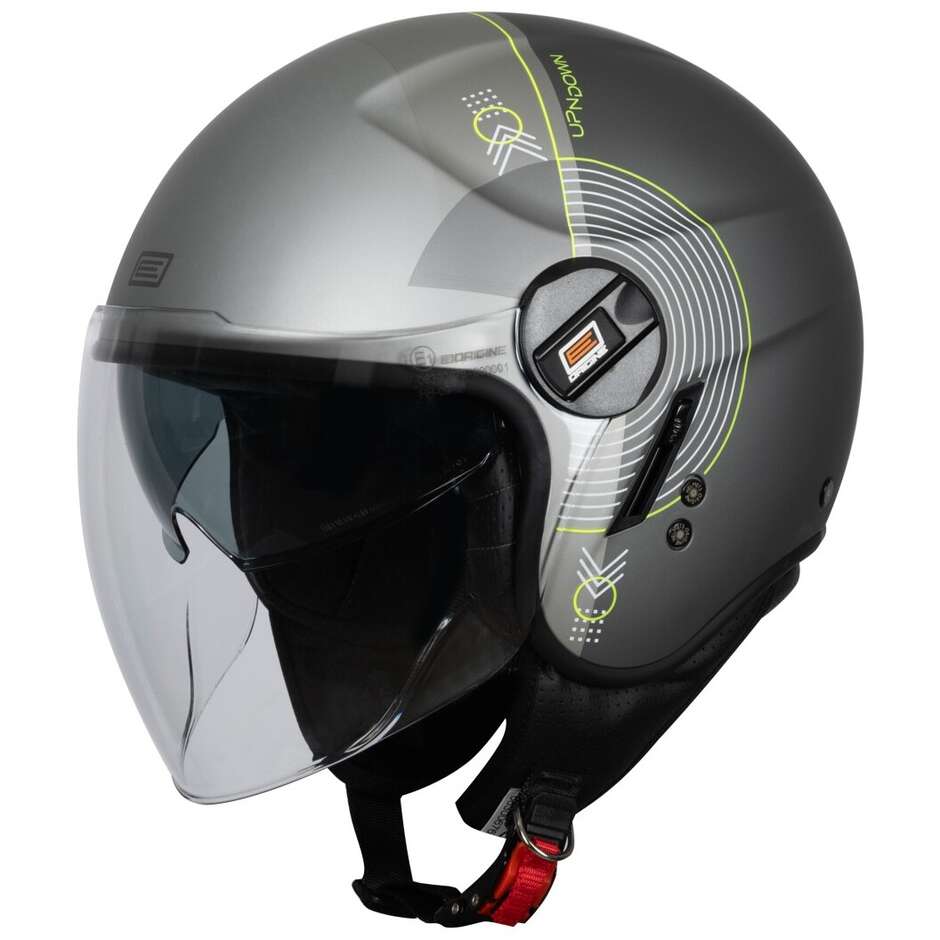 Casco Moto Jet ORIGINE ALPHA UPNDOWN Grigio Opaco 22.06