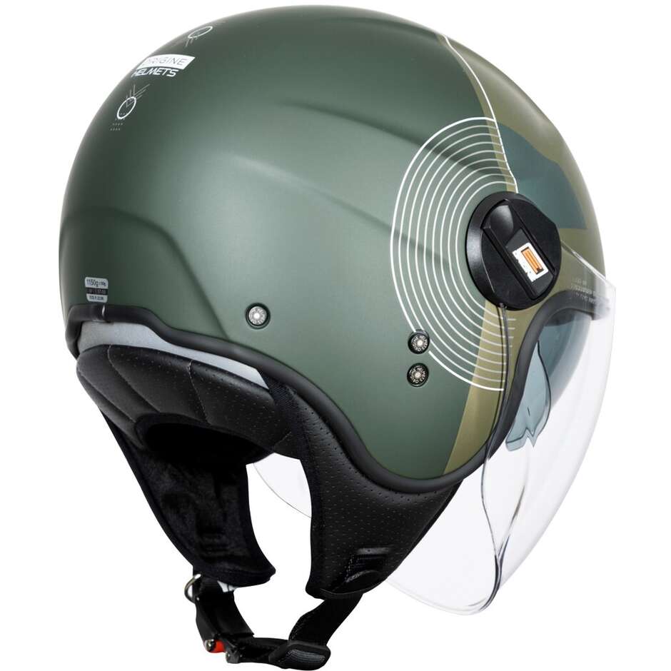 Casco Moto Jet ORIGINE ALPHA UPNDOWN Verde Opaco 22.06