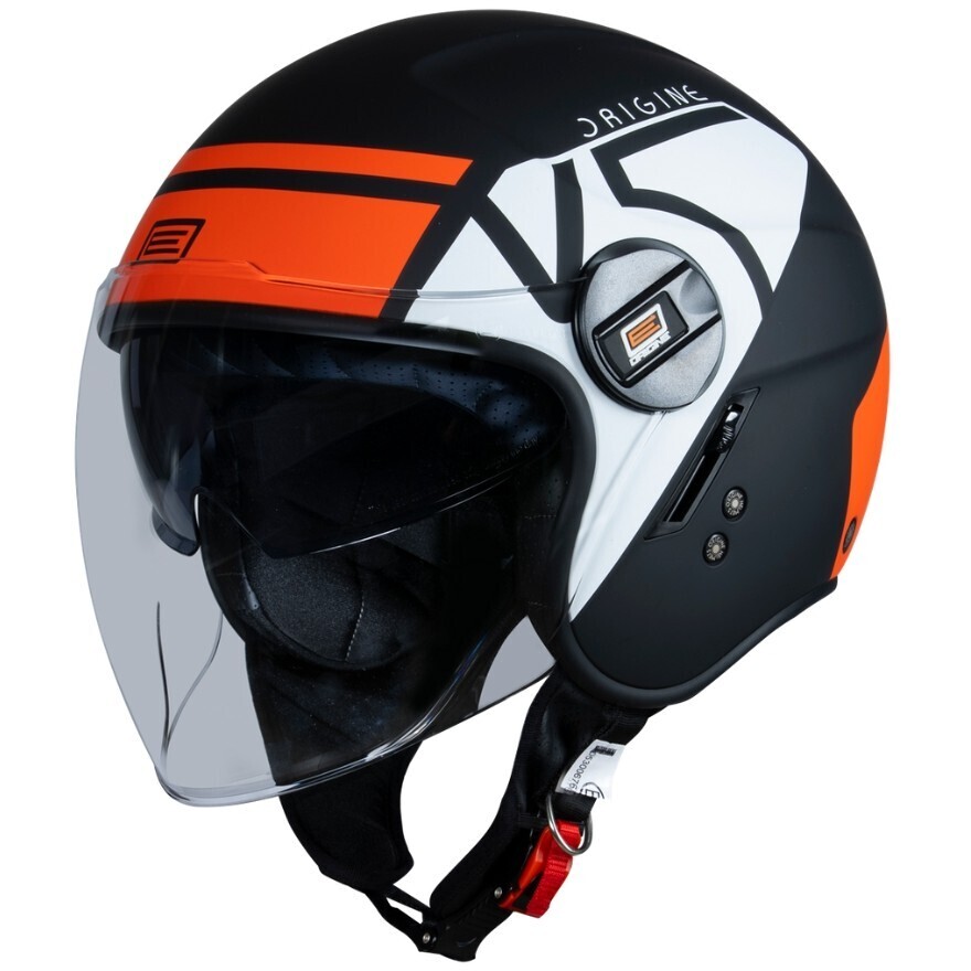 Casco Moto Jet ALPHA V5 Rosso Bianco Nero Opaco taglia S